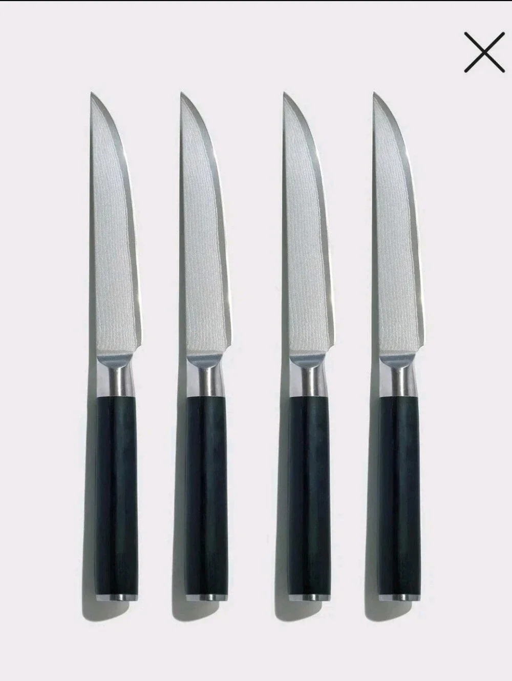 NEW! Quince- Essentials Japanese Damascus Steak Knife Set Of 4! (Z45)